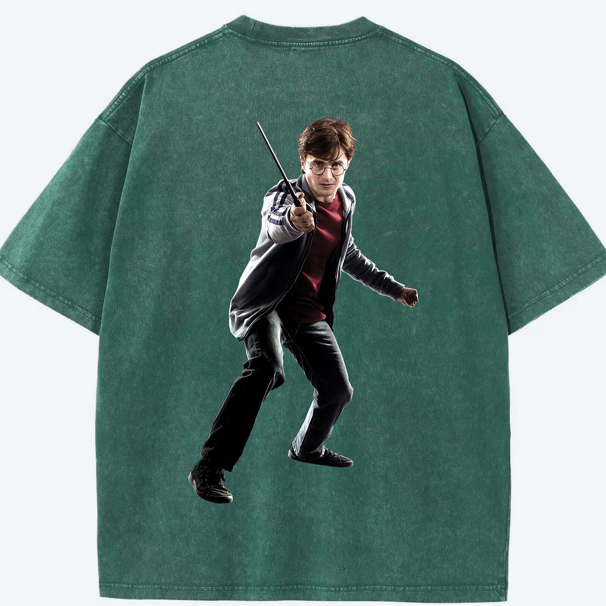（画像用） Harry Potter ハリー・ポッターシリーズ 綿100% ヴィンテージ風 半袖Tシャツ（背面プリント）